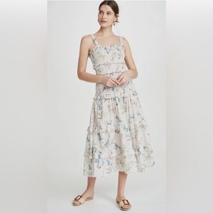 SAYLOR Althea tiered smocked floral midi dress